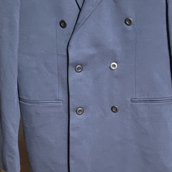 Express Men's Suit Over Coat/Jacket Blazer Double-Breasted Dark Blue Slim Sz S/P - Picture 9 of 14